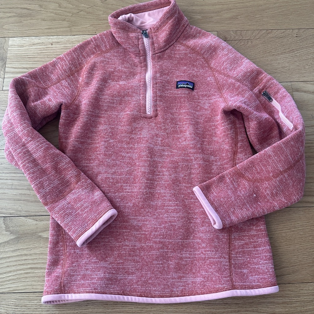 Patagonia Kids Pink 1/4 Zip Better Sweater